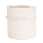 CherryNow extra-large woven basket close-up shows cotton rope for sturdy storage.