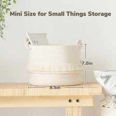 CherryNow small woven basket close-up cotton rope highlights durable soft-touch material