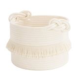 CherryNow small woven basket tassel detail ideal for stylish nursery organization