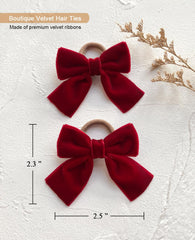 Cherssy Christmas velvet hair bow colors-swatches: six color options for holiday looks.