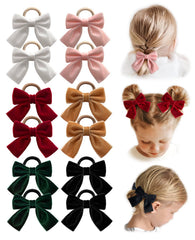 Cherssy Christmas velvet hair bow pack-front: festive 12-pack for girls.