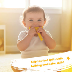 Chewy Tubes Yellow small-diameter 3/8 inch opening enables safe infant chewing