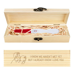 CHGCRAFT pregnancy test keepsake box with engraved father holding child for lasting memory.