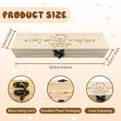 CHGCRAFT keepsake box with vintage lock and raffia ribbon secures keepsakes.