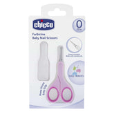 Chicco Scissors Pink with non-slip grip for safe baby nail trimming.