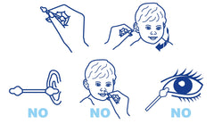 Chicco Wadding Sticks with a soft flexible tip for safe handling.