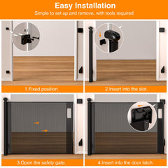 CHICLUX upgraded 200in retractable gate side-angle-installation demonstrates flexible fit for irregular openings