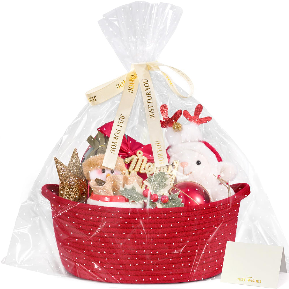 CHICVITA Gift Basket red close-up rope material for durable storage