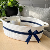 CHICVITA White Small Basket gift-nursery keeps items organized on shelves.
