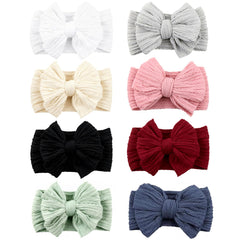 Chiduerm baby bows headbands in soft nylon for gentle all-day wear.