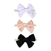 Chiduerm velvet hair bows on black headband for everyday outfits and comfort.