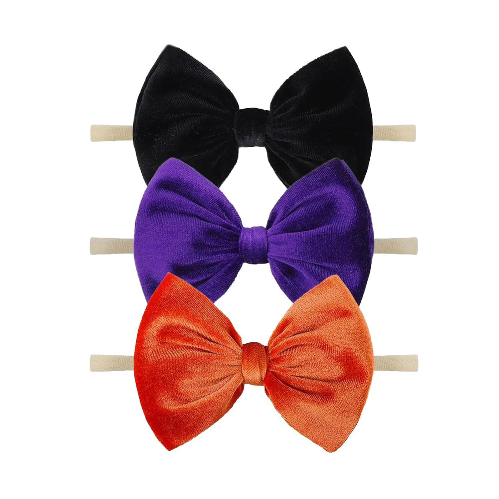 Chiduerm Halloween headband with black velvet bow, soft newborn comfort for photos