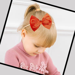 Chiduerm Halloween headband with orange velvet bow, durable handmade Halloween outfit