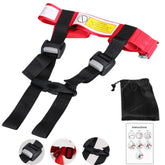 Child Airplane Travel Harness seat attachment demonstrates secure fit on airplane seats for calmer travels.