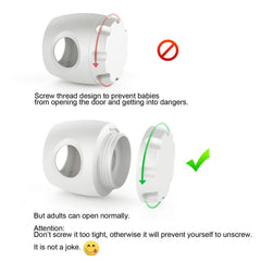 Child Proof Door Knob Covers 4 Pack easy-install diagram shows tool-free setup