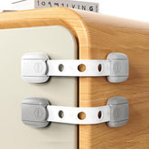 Child Safety Strap Locks 10-pack drawer close with easy no-drill installation.