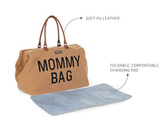 Childhome Mommy Bag Teddy Brown removable strap enables hands-free carrying.
