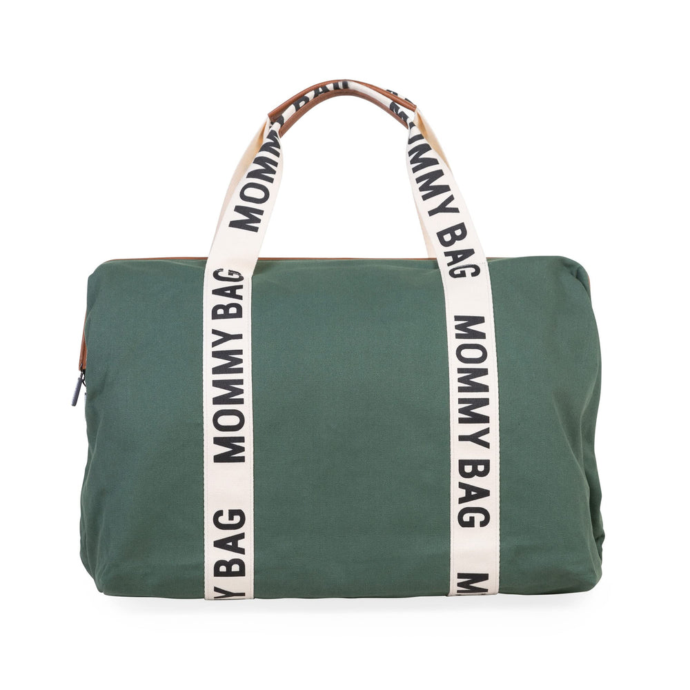 Childhome Signature Mommy Bag green front view for daily baby essentials.