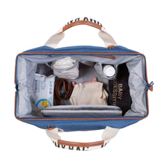 Childhome Signature Mommy Bag Indigo insulated bottle pouch keeps drinks warm or cool on outings.