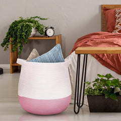 Childishness Ndup laundry and bedding basket in a bedroom