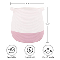 Childishness Ndup round hamper with sturdy handles for laundry organization