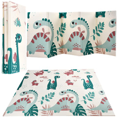 CHILDLIKE BEHAVIOR Baby Play Mat folded for travel, showcasing its portable foldable design.