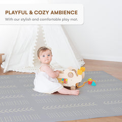 Childlike Behavior tummy-time mat gray supports early movement and supervised play.