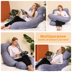Chilling Home 58-inch U-shape shown providing full-body alignment support.