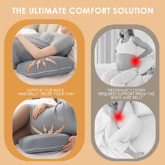 Chilling Home pregnancy pillow back curve illustrates versatile body support.