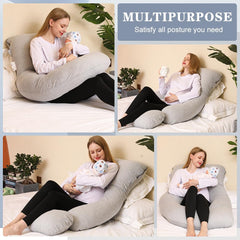 Chilling Home pregnancy pillow breathable cover texture highlights cooling comfort during use.