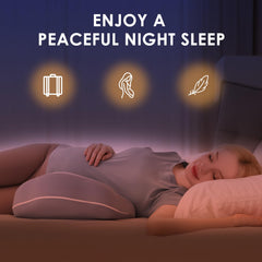 Chilling Home pregnancy pillow side view highlighting memory foam hug and belly support.