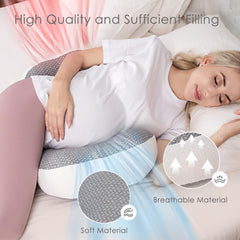 Chilling Home pregnancy pillow ventilation-holes highlights breathable design for dry sleep.