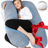 Chilling Home U-shaped pregnancy pillow with head support improves spine alignment for better sleep.