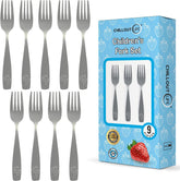 CHILLOUT LIFE 9 piece kids forks set packaging, ideal for gifting and home use
