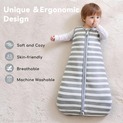 Chilsuessy sleep sack on toddler highlighting 2-way zipper for easy changes