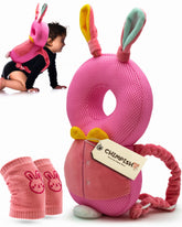 Chimpish Rabbit head protection front view shows secure fit for safe toddler exploration.