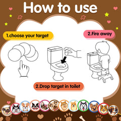Chinco dog-pattern potty target makes training fun and engaging for toddlers.