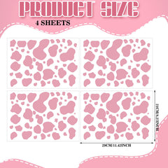 Chinco pink cow-print stickers close-up surface highlighting glossy vinyl