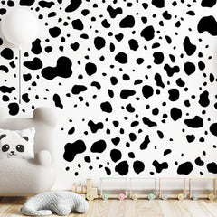 Chinco cow print stickers sheet closeup 1 highlighting durable vinyl finish
