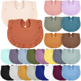 Chitidr muslin baby bib set flatlay showing colorful pieces for stylish outfits
