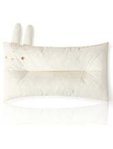 Choc chick toddler pillow rabbit closeup highlights soft organic cotton for cozy naps.