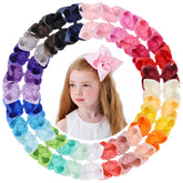 Choicbaby 28-color 6-inch hair bows with alligator clips for versatile styling.
