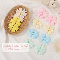 Choicbaby grosgrain ribbon bows feel comfortable and tangle-free for baby girls.