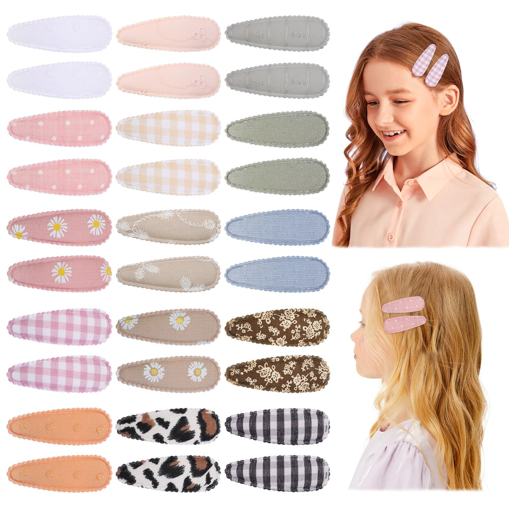Choicbaby flower-clip-set closeup showing colorful patterns for stylish toddler hairstyles.