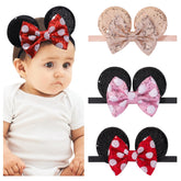 Choicbaby mouse ears headband set – three designs for newborn photo shoots and daily wear.