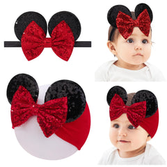 Choicbaby pink mouse ears headband for playful baby outfits and photo moments.