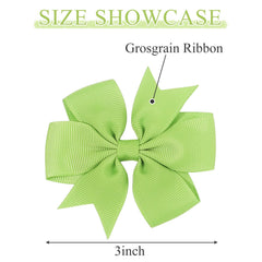 Choicbaby pinwheel bow green side-view, versatile for photo props.