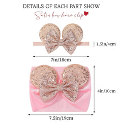 choicbaby sequin polka dot bow headband gold, durable stretchy nylon keeps hair in place.