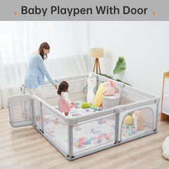 Cholena baby playpen zipper door interaction for adult-child engagement