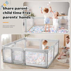 Cholena playpen swing-door safety lock highlights secure access for parents